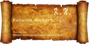 Kalocsa Norbert névjegykártya