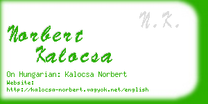 norbert kalocsa business card